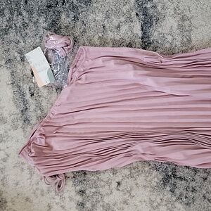 BTFBM One Shoulder Pink Pleated Maxi Dress, Size Small
